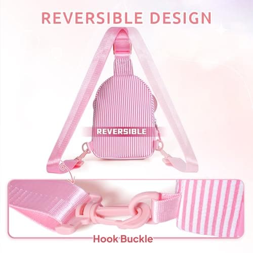 Personalized Gifts for Girls Sling Bag Purse for Toddler, 2 3 4 5 6 7 8 Year Old Girls Crossbody Bag Toddler Purse Anoup Gifts for 2 3 4 5 6 Year Old Girl Sling Bag for Girls Kids, Pink E B0GY869KBQ