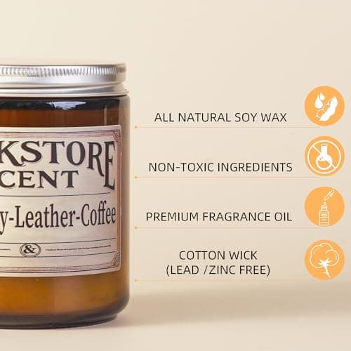 Book Lover Candle, Inspired Gift Ideas for Readers, Birthday, Book Themed Reading Gifts for Women, Bookworm, Librarian, Men