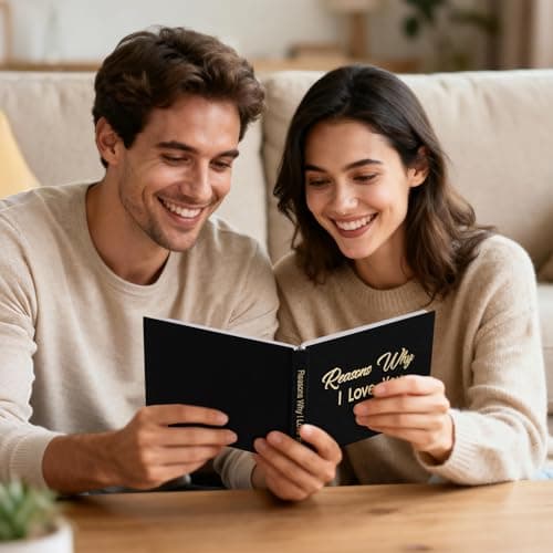 Artmag What I Love about You Fabric Book, Fill-in-the-Blank Love Journal Book for Couples Husband Wife Him Her Birthday Christmas Gifts Stocking Stuffer (Black) B0FNDNP2N3