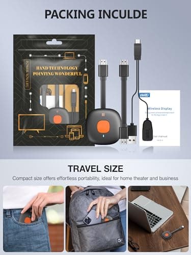 Wireless HDMI Display Dongle Adapter 4K, TIMBOOTECH WiFi HDMI Dongle Adapter Casting Video Receiver for Phone/Pad/OS/Android/PC/MacOS to TV/Projector/Monitor, Support Miracast, DLNA, Airplay