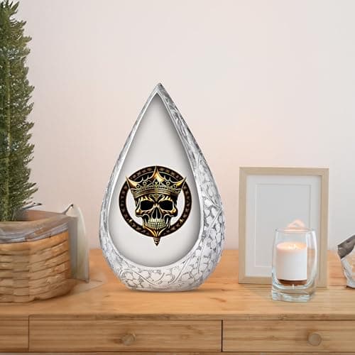 Pirates King Golden Skull Burial Small Urns for Adult Male Female Ashes - Drop Handcrafted Cremation Urn for Human Ashes - Remembrance Gift for Loss - Burial Cremains Containers (3 Inch) B0FBGQTX24