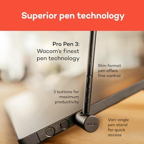 Wacom Cintiq 16 Drawing Tablet with Screen, 16 inch Display, Pro Pen 3 (Battery-Free), 100% sRGB Pen Display for Artists, Designers, Animation, Game Dev, Works with Mac, PC