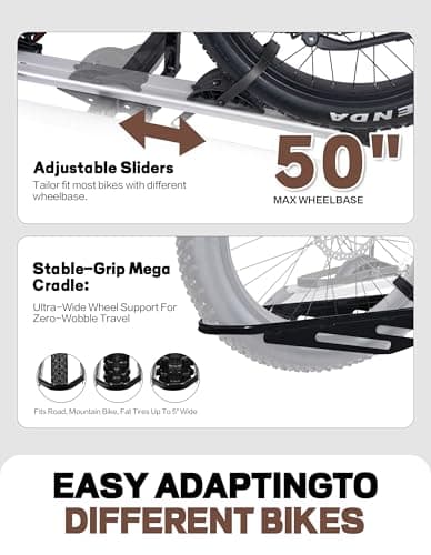 Hitch Mount Single Bike Rack with Ramp for Electric Bike, 100 lbs. Capacity Bike Carrier for Truck, Trailer, RV, SUV