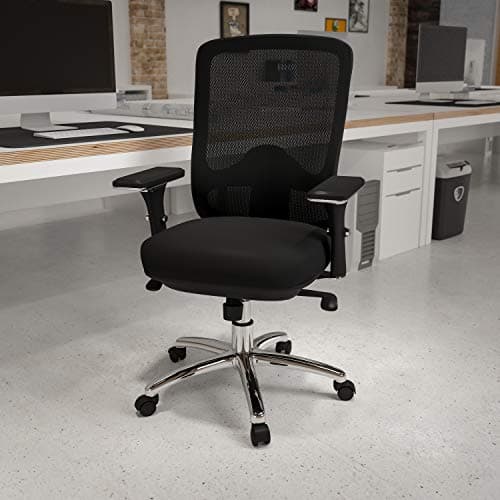Flash Furniture HERCULES Series 24/7 Intensive Use Big & Tall 350 lb. Rated Black Mesh Multifunction Swivel Ergonomic Office Chair