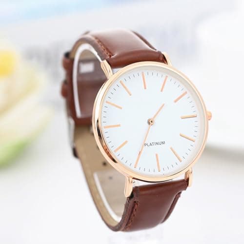 LsvtrUS Men's Ultra Slim Watch, Minimalist Fashion Simple Analog Quartz Wrist Watch for Men Easy to Read with Leather Strap