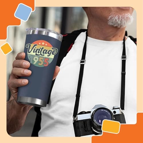 NewEleven 70th Birthday Gifts For Men Women - 1955 70th Birthday Decorations - Gifts For Men Women Turning 70-70 Year Old Gifts For Man, Woman - 20 Oz Tumbler