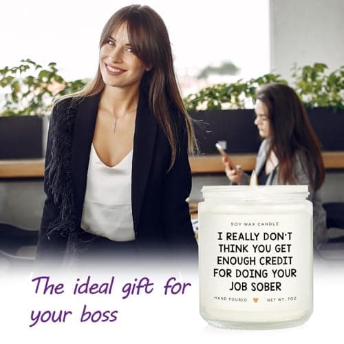 Birthday, Leaving Farewell Gifts for Coworkers, Work Bestie, Manager - Handmade Lavender Scent Natural Soy Wax Candle 7oz SteadStyle Bosses Day Gifts for Women Men, Best Boss Gifts for Boss Lady B0FDB3T8TS