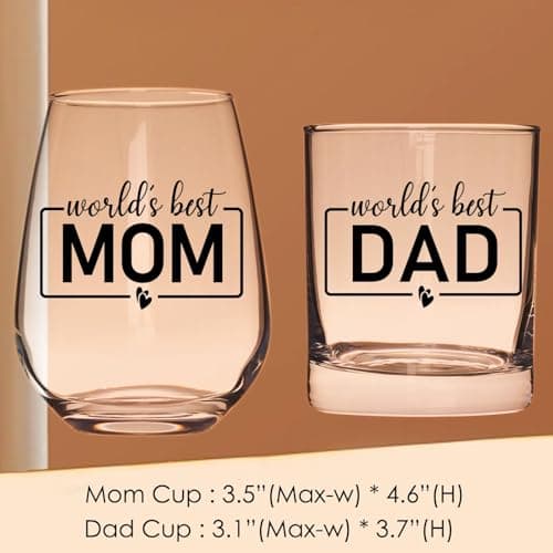 Breezy Valley Mom Dad Cups, Birthday Gifts for Mom from Kids - Worlds Best Moms Dad Gifts Mug Sets, Gift Ideas for Moms Dads Together, Cup Mugs for Parents B0FQ5FD1WZ