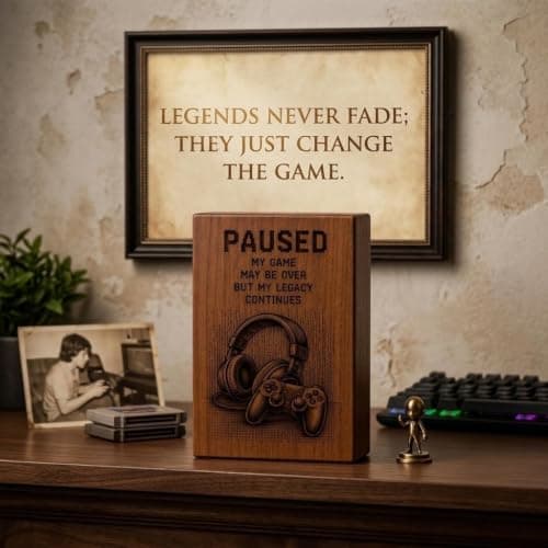Gaming Memorial Urn Box for Human Ashes,Cremation Urn with Laser Engraved Headphones & Game Controller Design, Wooden Keepsake Funeral Urn for Adult Ashes, Memorial Gift B0HD81S9SR