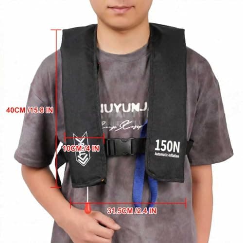 Automatic Inflatable Life Jacket | Low Profile PFD for Adults | Compact Design Self Inflating Life Vest | Supports up to 330 lbs