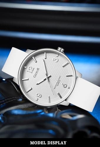 GEDIYAR Men's Fashion Minimalist Wrist Watch Waterproof Watches Simple Ultra Thin Analog Quartz Silicone Watch for Men
