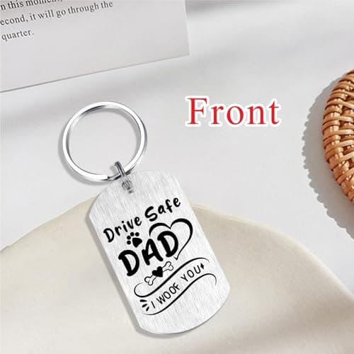Alotozo Dog Dad Gifts for Men - Christmas Gifts from Dogs to Daddy - Drive Safe Dad Keychain - From Puppy to Daddy Stocking Stuffer - Dog Lover Gift for Father