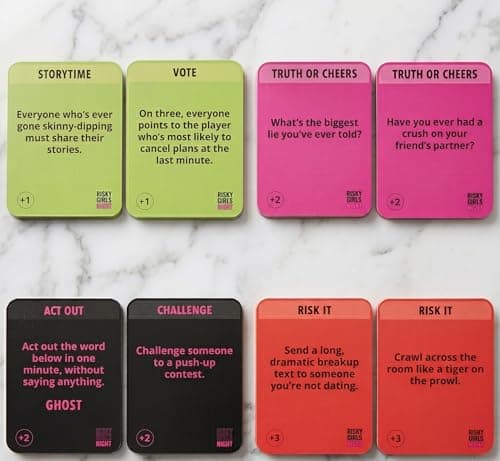 Risky Girls Night | Girls Night Games for Adults: 150 Spicy Questions and Hilarious Dares | Fun Party Game for Adults Perfect for Galentines, Bachelorette, & Birthday Parties
