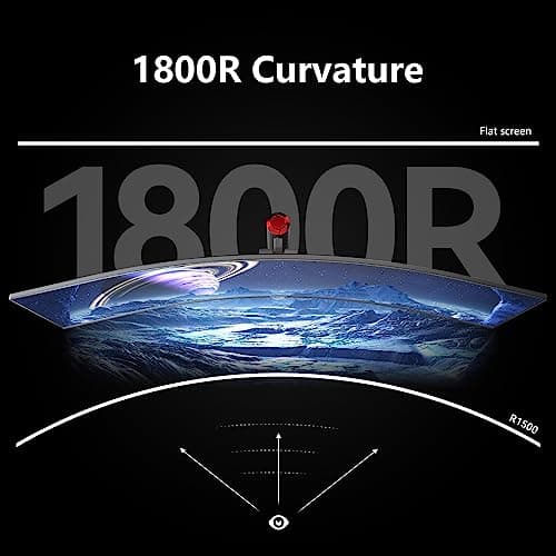 INNOCN 49" Curved Gaming Monitor 144Hz Ultrawide 32:9 WDFHD 3840 x 1080P, R1800, 99% sRGB, HDR400, USB Type C, DisplayPort, HDMI, Built-in Speakers, Height/Tilt Adjustable - 49C1G