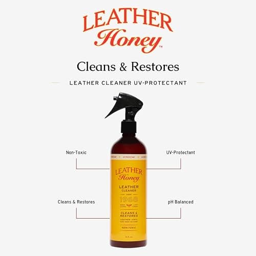 Leather Honey Leather Cleaner Spray: UV Protectant, Non-Toxic & Made in the USA Since 1968. Cleans & Protects Leather, Faux & Vinyl - Couches, Car Seats, Purses, Shoes, Bags & Tack. Safe for Any Color