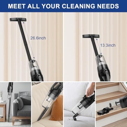 SOWTECH Corded Vacuum Cleaner, Super Power Suction Stick Vacuum Cleaners for Home, 6-in-1 Lightweight Hard Floor Vacuum Removable Handheld Vac, Portable Vacuum for Pet Hair