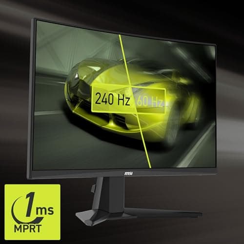 msi MAG 245C X24 24-inch 1920 x 1080 (FHD) Gaming Monitor, 240Hz, FreeSync Premium, HDR Ready, HDMI, VGA Port, VESA Mountable, Tilt, 4-Side Slim Bezel, 1ms, Black