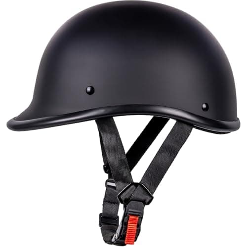 Yesmotor Vintage Motorcycle Half Helmet - Lightweight Low Profile Open-Face Half-Face Helmet – DOT Approved