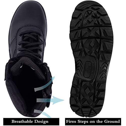 RIELD Men's Military Tactical Work Boots Side Zipper Jungle Army Combat Boots