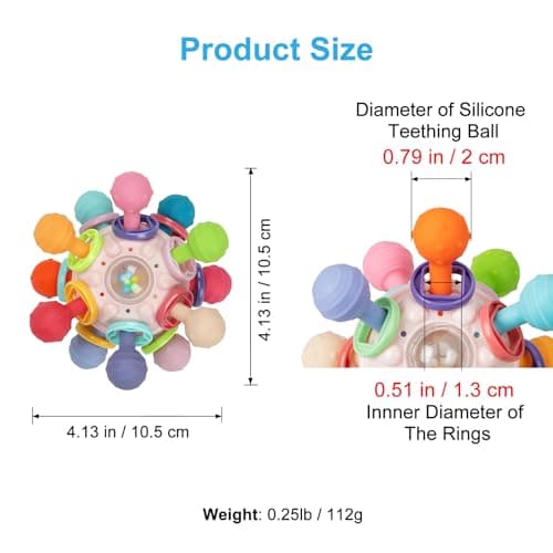 Baby Montessori Sensory Toys for 0-6 6-12 Months, Baby Teether Teething Toys for Babies 0 3 6 9 12 18 Months, Newborn Infant Learning Developmental Toys Gifts for 1 2 Year Old Boys Girls