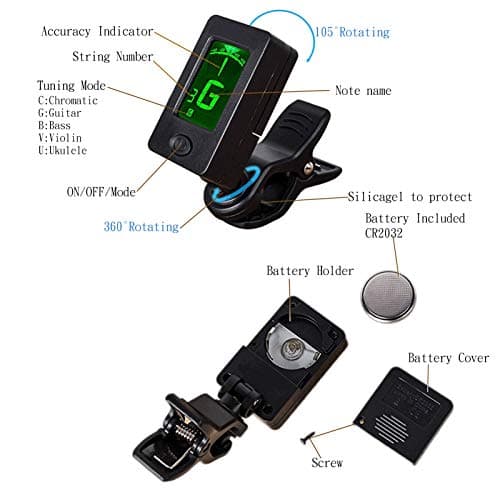 Classical Guitar Strings Nylon Black 3 Full Sets with Tuner, 3 in 1 Restringing Tool, Capo, Cleaning Cloth