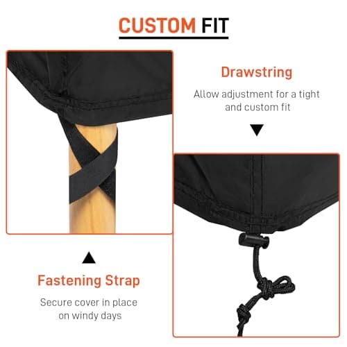 Arcedo Patio Chaise Lounge Cover Water Resistant, 2 Pack of Pool Lounge Chair Covers for Outside Stackable Cushions and Outdoor Furniture, 80" x 30" x 26" H, Black