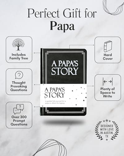 Papa's Life Story Journal (Hardcover): A Meaningful Keepsake for Papa to Share His Journey and Memories, Book Includes 250+ Prompt Questions, Sentimental Gifts for Father's Day, Birthday & Christmas B0D6B5SC9S
