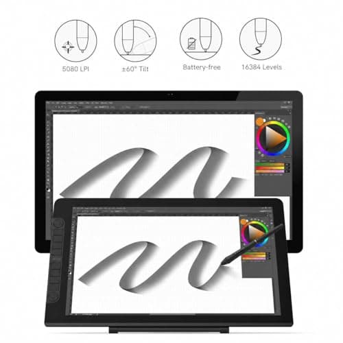 VEIKK VK2200PRO 21.5 Inch Drawing Tablet with Screen,99% sRGB Graphics Tablet,16384 Levels Pen Pressure Drawing Pad for PC,Adjustable Stand,2 Battery-Free Stylus,Compatible with Windows Mac Linux