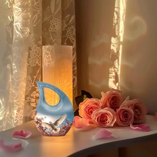 Dove Funeral Tiny Urn for Ashes, Memorial Gifts for Male & Female, Burial for Human Ashes, Tear Drop Cremation Urn for Brother & Sister, 3 Inch Keepsake B0FBWXDBQD