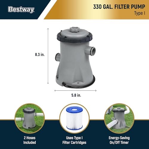 Bestway Steel Pro MAX 10' x 30" Above Ground Pool, Round Metal Frame Outdoor Swimming Pool Set with Filter Pump, Stacked Stone Print