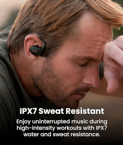 Cleer ARC 4 Plus Open Ear Earbuds,True Wireless Bluetooth Earphones with Dolby Audio and Head Tracking, Earhook Earbuds with 34H Playtime, IPX7 Waterproof Sports Headphones for Workout, EQ, Black