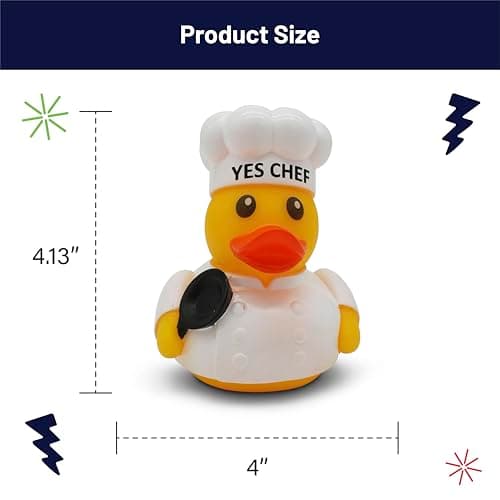 Funny Rubber Duck – Hilarious Decorative Duck for Bathroom, Jeep, Desk, or Gag Gift – Quirky Collectible with Sarcastic Quote – Great Gift for Adults, Coworkers, or Friends-Chef B0FHHWFBFC