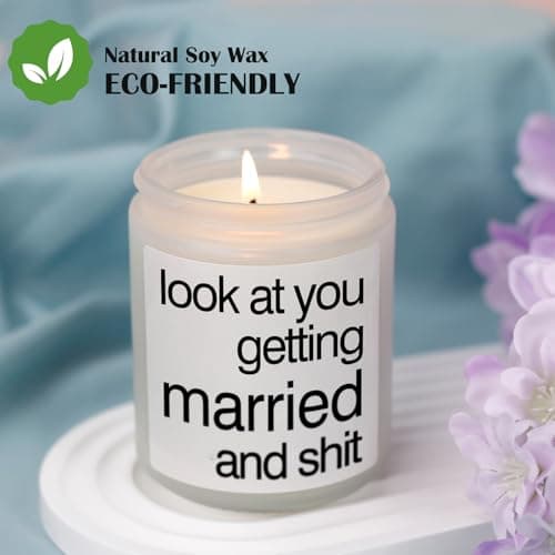 Wedding Gifts for Couples 2025, Funny Bridal Shower Gifts Personalized Lavender Scented Candles Bride Bridesmaid Proposal Custom The Bride to be 2025