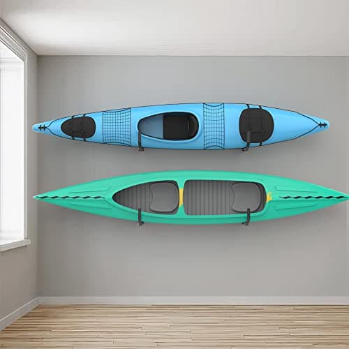 WALMANN Wall Mount Kayak Storage Rack, Kayak Hooks for Garage Wall Hangers for Kayak, Surfboard, Skiis, Snowboard, Paddle Board