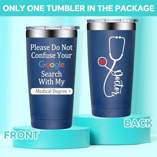 Christmas, Appreciation, Doctors Day Gifts for Doctors, MD, Residency, Physician - Funny Gift for Doctor Male, Female BIRGILT Doctor Gifts for Men, Women - 20 oz Medical Degree Tumbler Cup B0GWWGFWZD