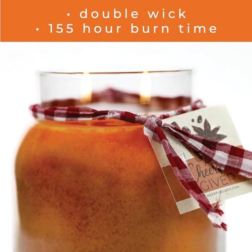 A Cheerful Giver — Orange Cinnamon Clove - 34oz Papa Scented Candle Jar with Lid - Keepers of the Light - 155 Hours of Burn Time, Gift for Women, Orange B005S4LKNO