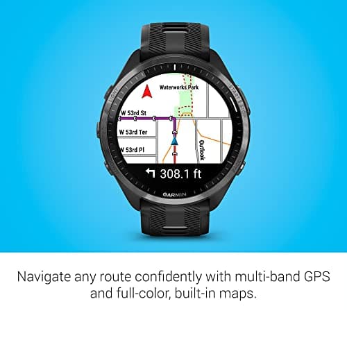 Garmin Forerunner® 965 Running Smartwatch, Colorful AMOLED Display, Training Metrics and Recovery Insights, Black and Powder Gray, 010-02809-00
