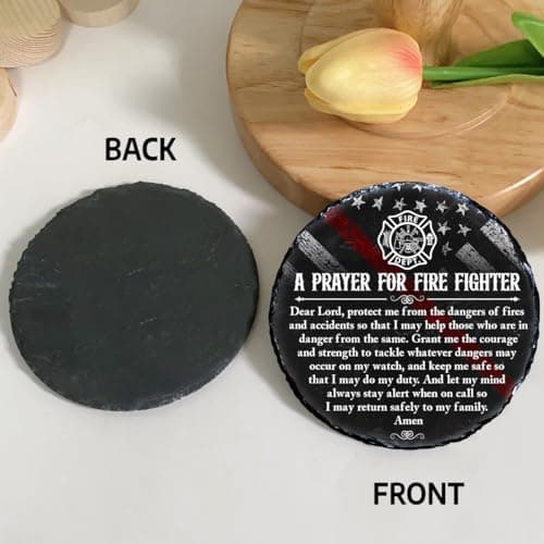 Firefighter Gifts for Men – Fireman Prayer Plaque – Firefighter Graduation Gifts – Inspirational Fire Fighter Decor for Home or Office, Birthday, Christmas, Thank You, Retirement Keepsake
