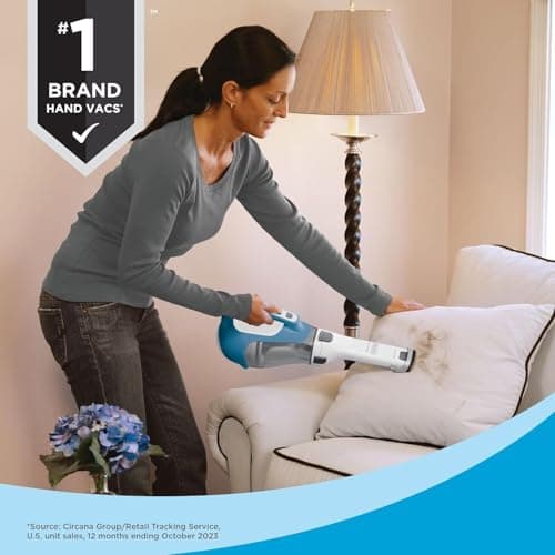 BLACK+DECKER dustbuster AdvancedClean Handheld Vacuum Cordless, Compact Home and Car Vacuum with Crevice Tool ,Rotating Nozzle and Charging Station, Large Dust Bowl (CHV1410L)