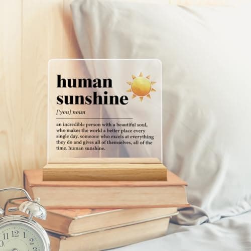 Human Sunshine Motivational Gift for Women Men, Employee Appreciation, Coworker Leader Teacher Coach Mentor, Definition Acrylic Desk Sign Decor