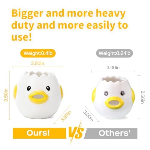 LuoCoCo Cute Egg Separator, Ceramics Vomiting Chicken Egg Yolk White Separator, Practical Household Small Egg Filter Splitter, Kitchen Gadget Baking Assistant Tool, Dishwasher Safe (Yellow) B094NTCSDJ