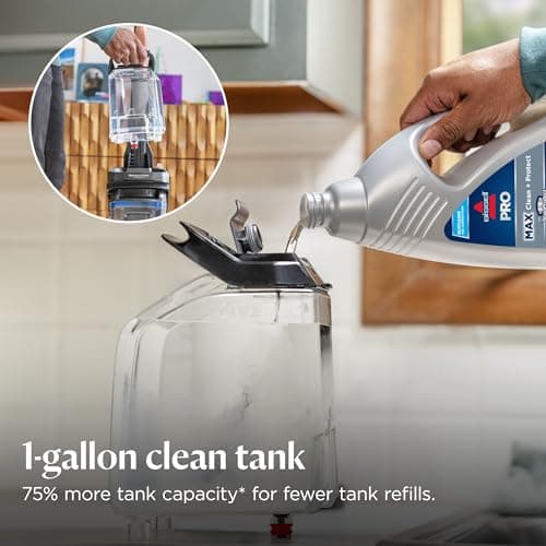 BISSELL Revolution HydroSteam Carpet Cleaner, Upright Deep Cleaner, HydroSteam Technology, 4-inch Self-Cleaning Tough Stain Tool & Formulas Included, 4123