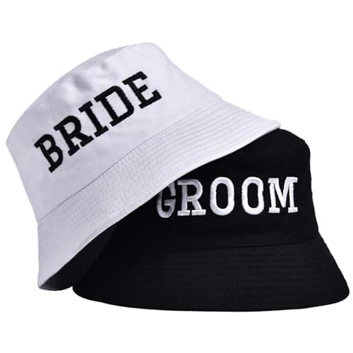 Bride Bucket Hat for Bachelorette Party Embroidered Sun Hat Bridal Shower Bride to be Gift White