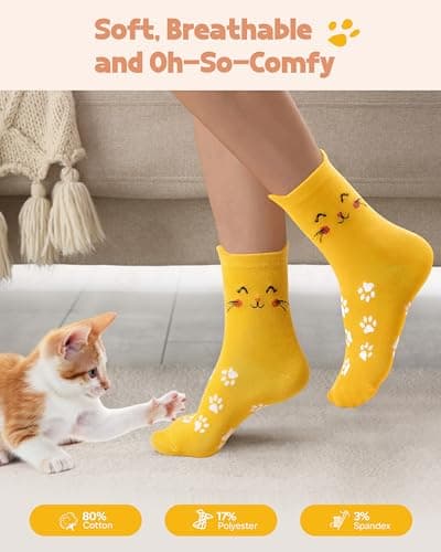 Cat Socks Stocking Stuffers for Women: Unique Funny Cute Cat Lover Gifts Novelty Comfy Animal Socks for Women, Christmas Xmas Gifts for Ladies Mom Wife Her Girlfriend Teen Girls Birthday Gift Ideas B0FM88P2PP