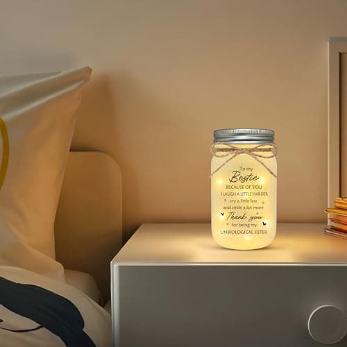 Best Friend Birthday Gifts for Women, Mason Jar Night Lights - Christmas Mother's Day Birthday Gifts for Women Friendship