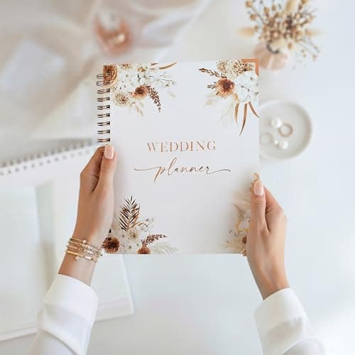 Beautiful Boho Wedding Planner Book and Organizer - Enhance Excitement and Makes Your Countdown Planning Easy - Unique Engagement Gift for Newly Engaged Couples, Future Brides and Grooms,9 X 11 inches
