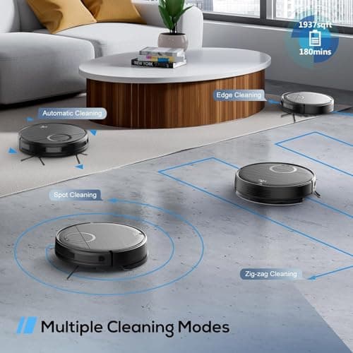 Robot Vacuum and Mop Combo, 2 in 1 Mopping Robotic Vacuum Cleaner with Schedule, Wi-Fi/App/Remote, Strong Suction, Self-Charging, Slim, Ideal for Hard Floor, Pet Hair, Low-Pile Carpet