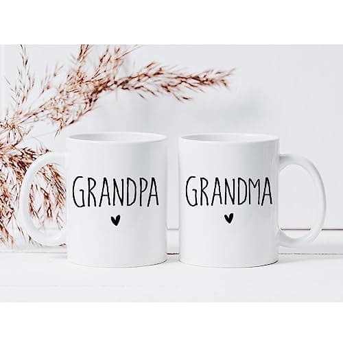 Promoted to Grandpa Grandma Mugs Set Gift for New Grandparents 2026, Baby Reveal Pregnancy Announcement Gifts for Grandparents, 2026 First Time Grandparents Gift for Couples, Grandparents to Be