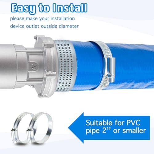 2" x100 FT, Pool Backwash Hose, Heavy-Duty PVC Hose, Lay Flat Discharge Hose, Weatherproof Burst Resistant for Water Transfer, Sump Pump, Pool Filter, Pool Drain,with 2 Clamps