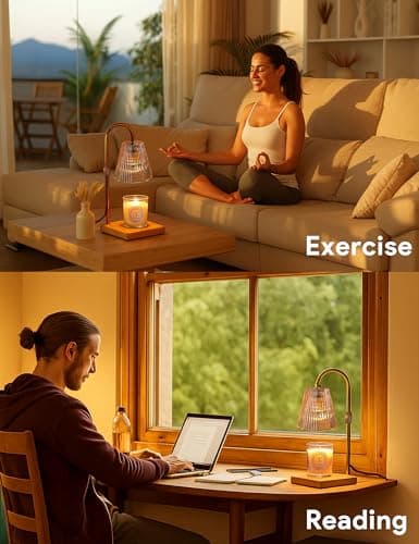 Candle Warmer Lamp with Timer, Dimmable Candle Warmer for Home Decor, Birthday Gifts for Women, Adjustable Height Wax Melts Warmer with 2 Bulbs